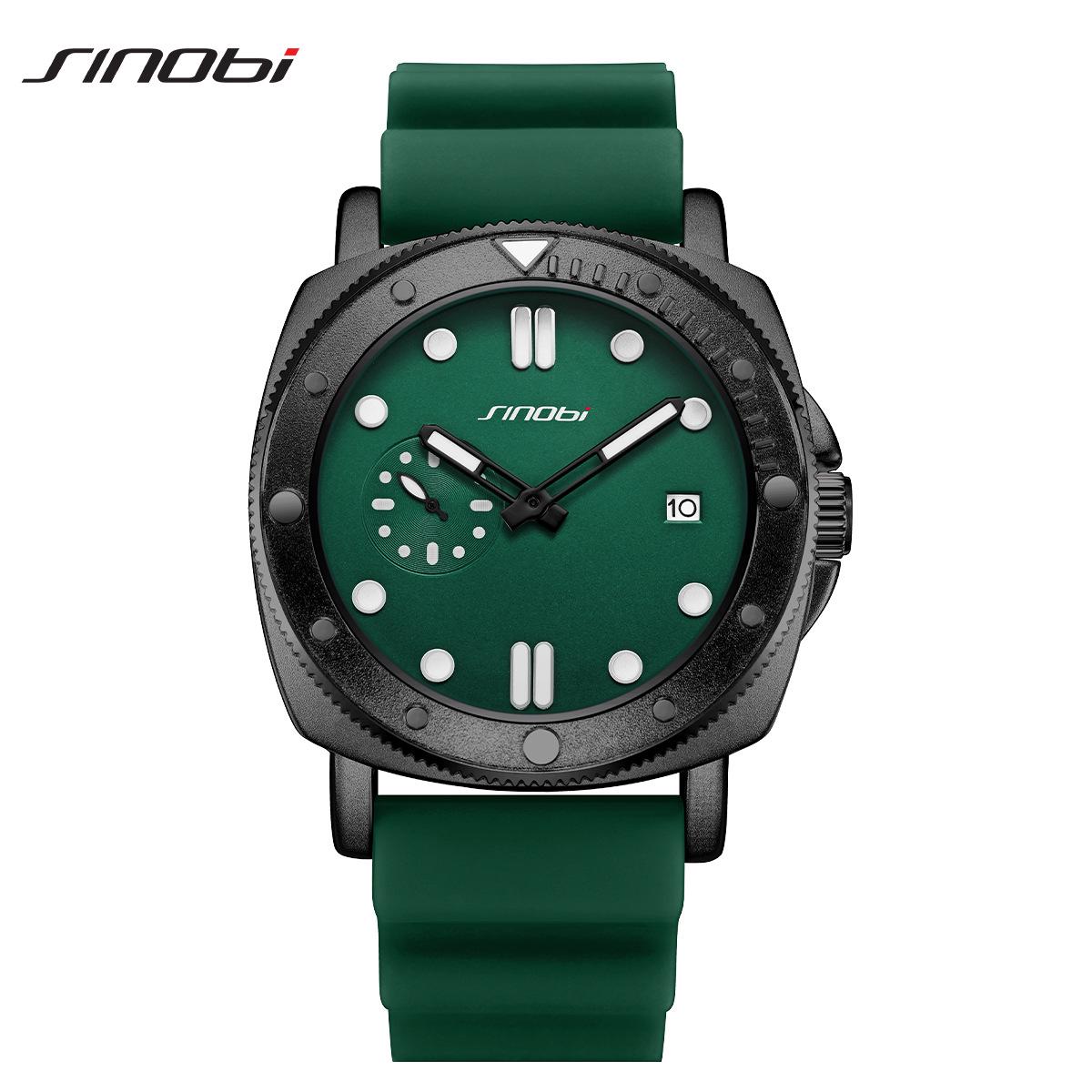 Sinobi Men s Waterproof Quartz Watch with Luminous Silicone Strap - Fashion Sports & Business Wristwatch
