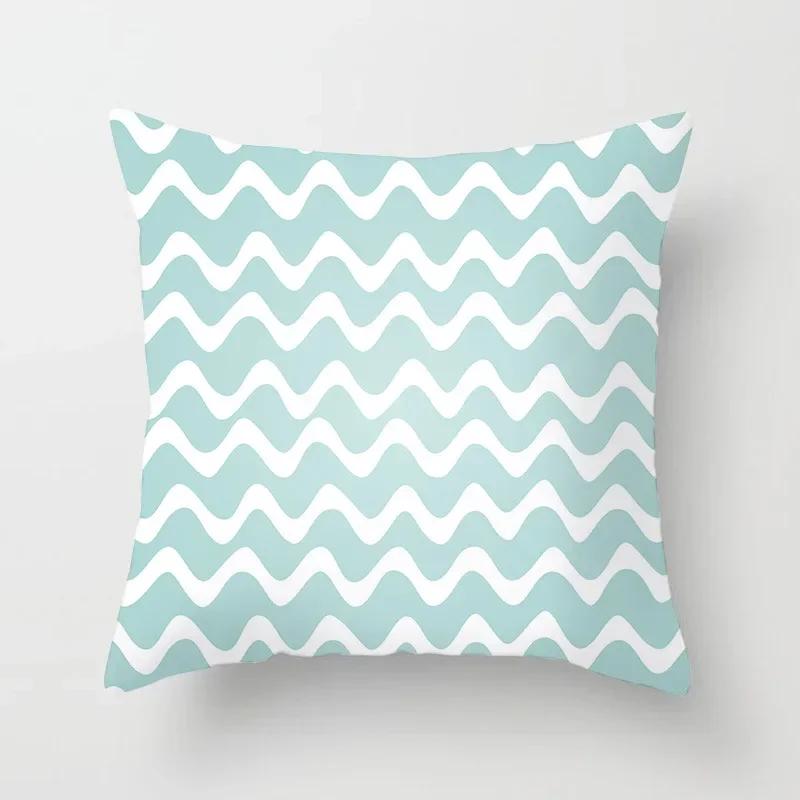 Hot Sale Light Blue Nordic Cushion Covers Modern Geometric Decorative Pillows Cover Sofa Bed Couch Throw Pillows Case Home Decor