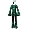 New Multi-color Printed Top, Pants Splicing Set, Including Headscarf, Disco Dance Suit Women
