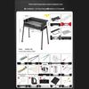 Stainless Steel Folding Portable Charcoal BBQ Grill and Utensils