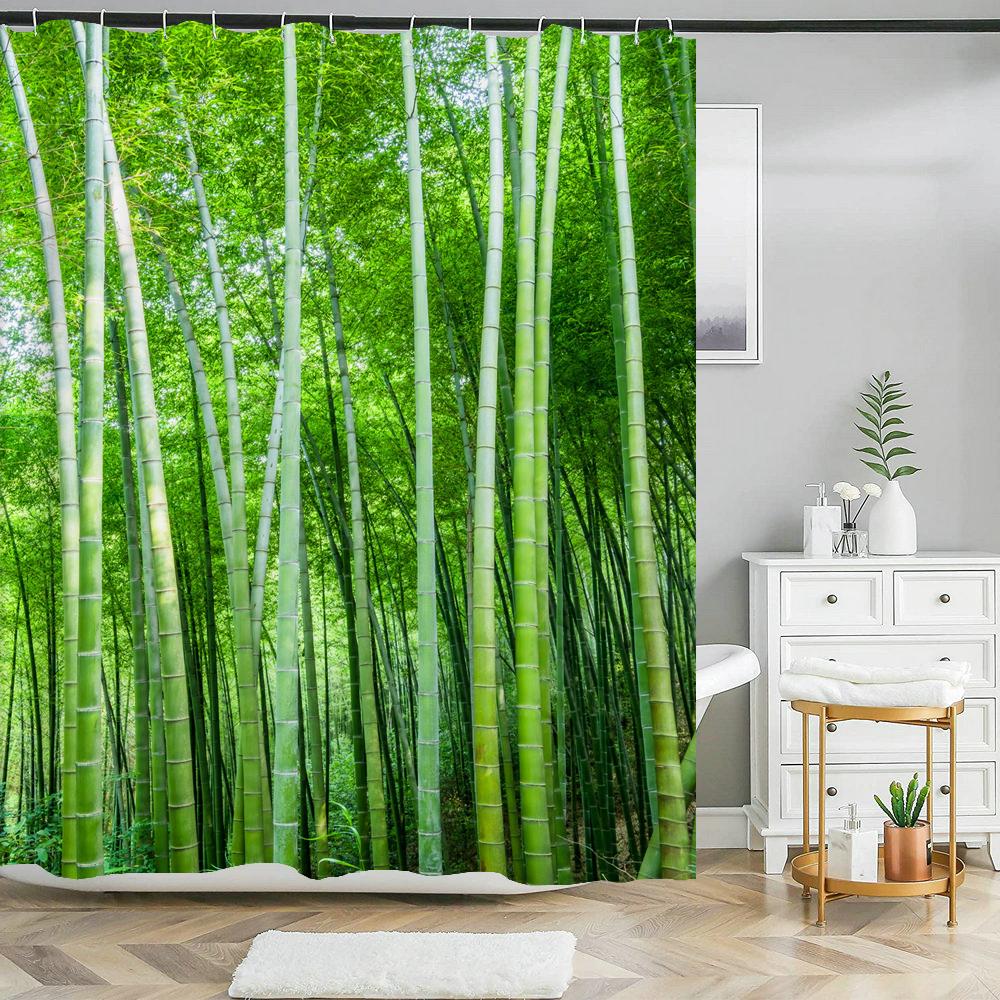 

Набор штор для душа с природным пейзажем Лес Водопад Весенний пейзаж Декор для дома Ванна Водонепроницаемые полиэстеровые шторы для ванной W90xH180cm