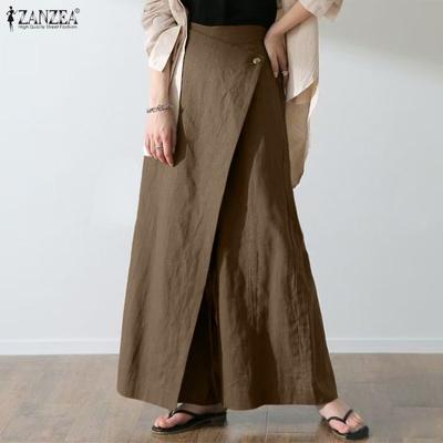 Pantalon ample décontracté à taille élastique pour femme