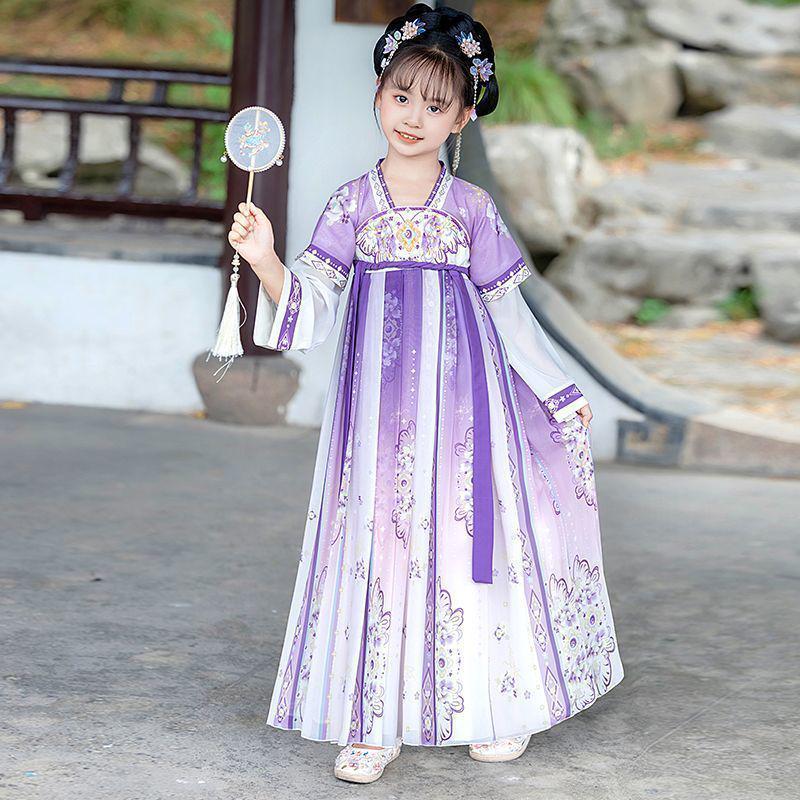2025 Hanfu & Tang Suit: National Style Long-Sleeved Fairy Costume for Kids - Spring/Autumn Collection
