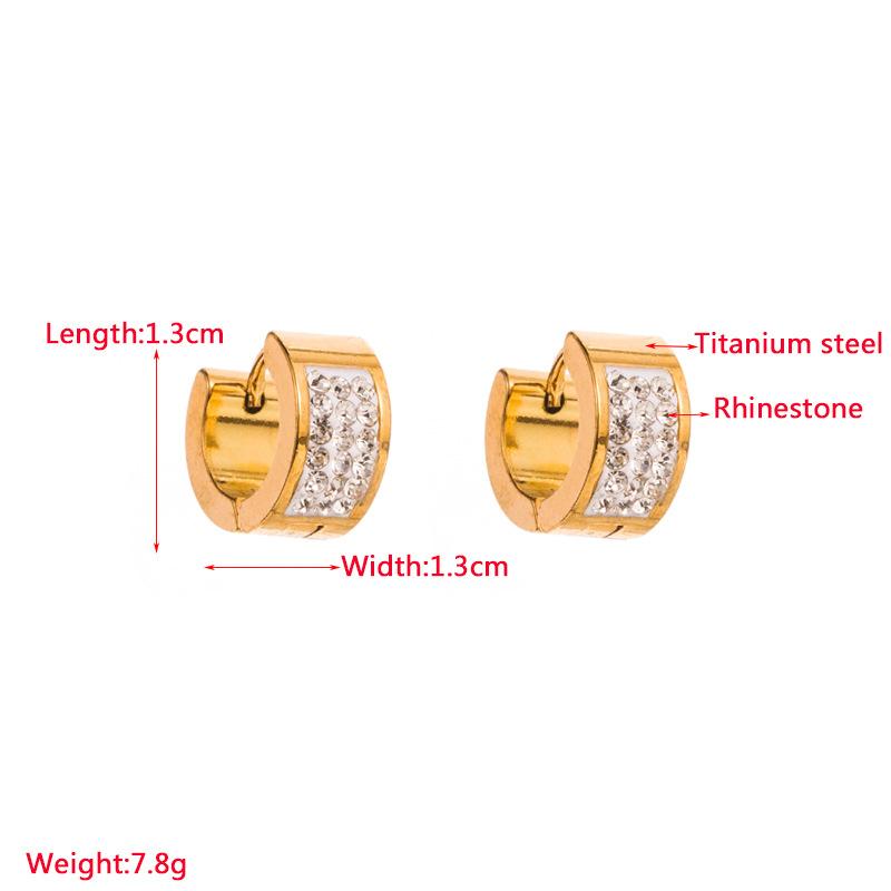 Women Simple Devil's Eye Drop Earrings Stainless Titanium Steel Crystal Pendant Earrings Geometric Ear Ornaments