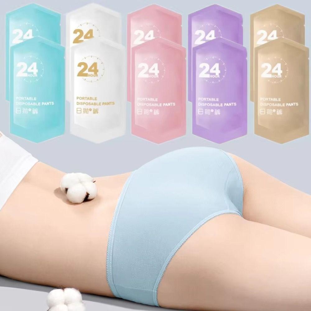 5PCS/Set Solid Color Free Washing Pantie Portable Postpartum Monthly Shorts  for Women