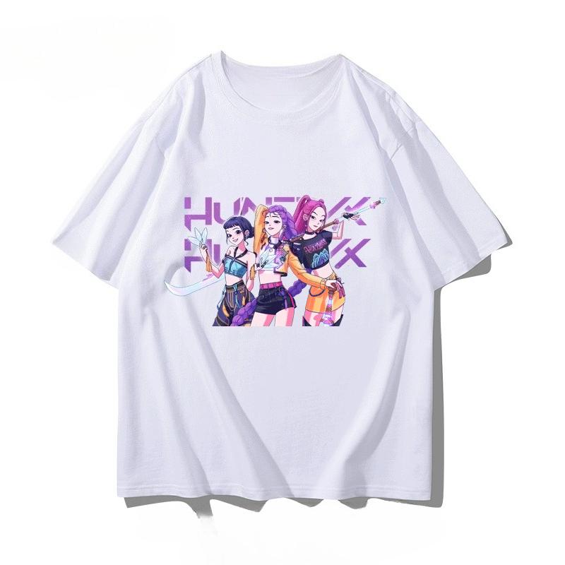 K-POP Magic Hunting Group Short Sleeve Casual Men and Women Cotton Anime Fashionable Versatile T-shirt Short Sleeve Top Clothes