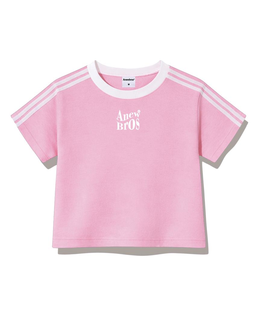 ANEWBROS Bro Name Mark Semi-Crop Track Short Sleeve T-Shirt 6 Colors [Anse_6002]