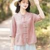 Summer New Stylish Seven-Sleeve Chinese Style Shirt for Middle-Aged Women