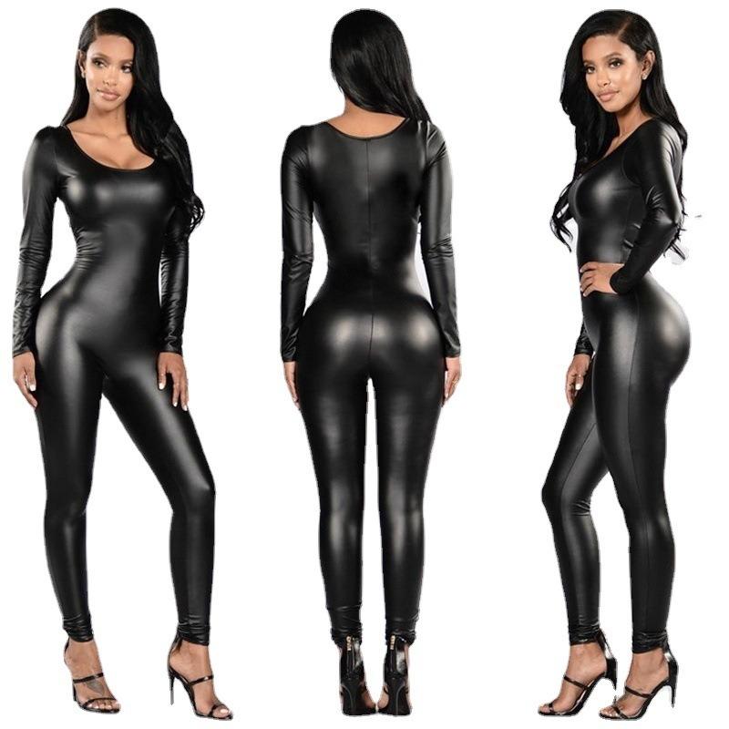 Supply Sex suit Patent leather one-piece corset Queen suit Leather jacket one-piece suit Nightclub performance suit