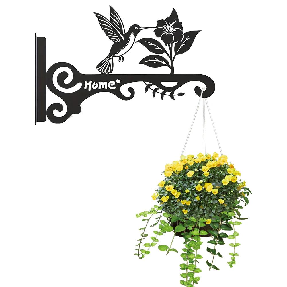 Metalowy wspornik do roślin wiszących 10 cali z pięknym wzorem ptaka Haki do roślin do zawieszania roślin Karmnik dla ptaków Dzwonek wietrzny Lampion
