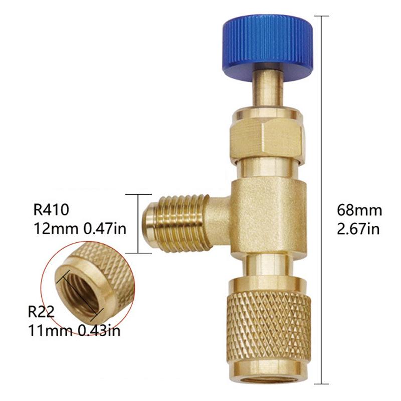 Liquid Safety Valve R410A R22 Air Conditioning Refrigerant Tool 1/4 "Safety Adapter Air Conditioning Repair And Fluoride Tool