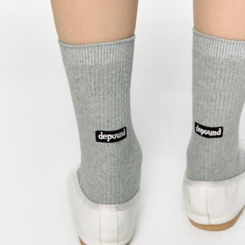 

Носки с рубчатым логотипом DEPOUND - меланжевый серый melange gray