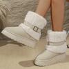 Fashion Fashion Buckle Fluffy Fur Boots Women Comfortable Winter Slip On Platform Snow Boots Woman Thick Sole Furry Ankle Botas Mujer