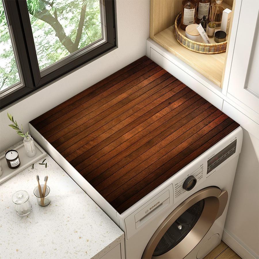 Wood Grain Washing Machine Cover Pad&absorbent Anti Slip Pad - Suitable for Kitchen/laundry Countertop Protection of Washing Machines and Microwaves
