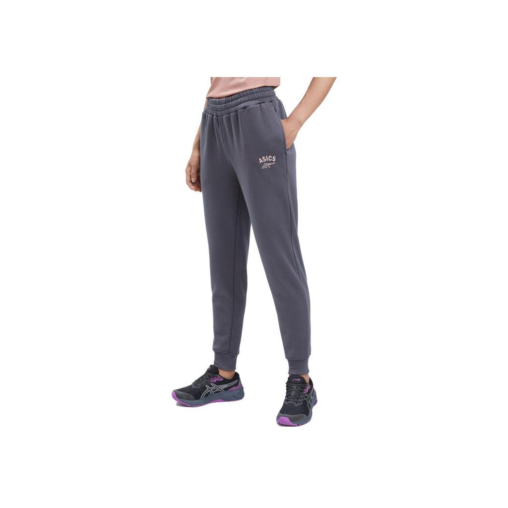Asics Letter Print Cuffed Casual Sports Pants Women bottoms Gray 2032C121-020