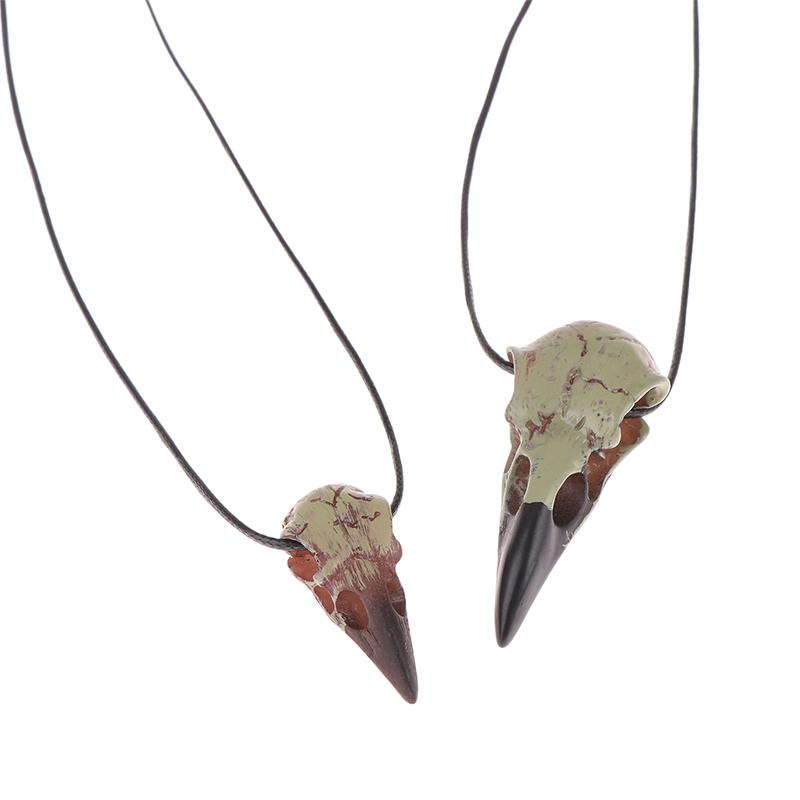 3D Goth Raven Skull Necklace Resin Replica Raven Crow Gothic Gift Halloween Raven Skull Necklace  Jewelry