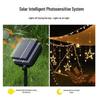 LED Solar Lichterkette - Stern & Mond Vorhang, Outdoor Camping & Feiertags-Feendekor