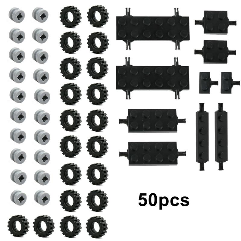 

50 58 шт. Мини-машинки Оси колес Пакет Шины 8 Моделей Детали для сборки Конструктор MOC Enlighten Игрушки для детей Сборка Маленькие кирпичики