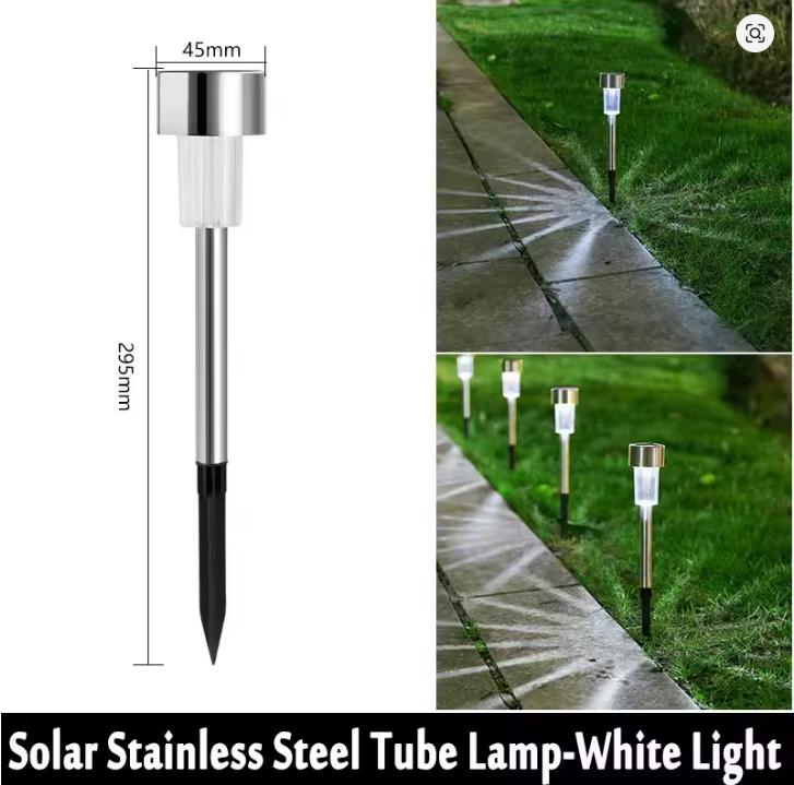 1pcs Solar Powered Pathway Lights Stainless Steel Ground Stake Lights Outdoor Landscape Lighting for Patio Solar Outdoor Lights