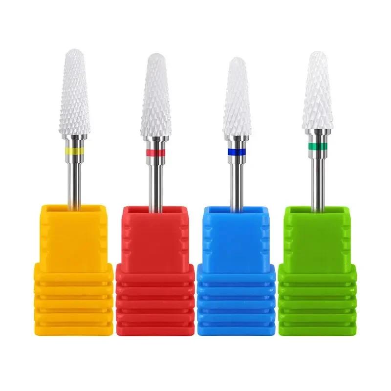 Ceramic Nail Drill Bit-3/32 Nail Drill Bits for Acrylic Nails Professional Electric Nail Drill for Crystal Nails Extension