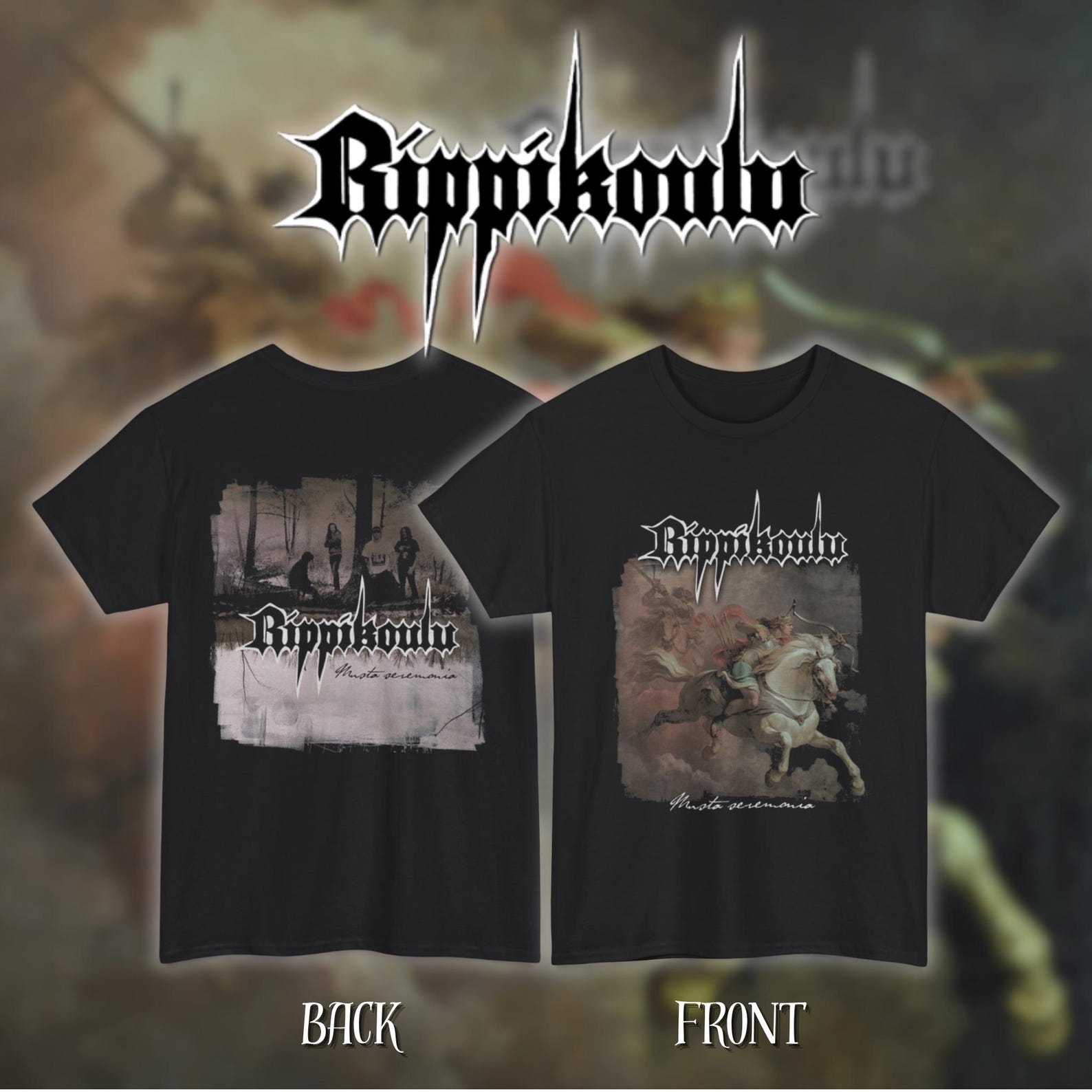 Rippikoulu - Musta Seremonia | Gildan Heavy Cotton Tee | Size- S, M, L, XL, 2-3 XL L