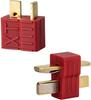 5 Pairs T-Plug Male and Female Connectors | 2-Pin Gold Adapter for LiPo Battery 300mAh | Compatible with WLtoys 144001 | Red Plastic Housing