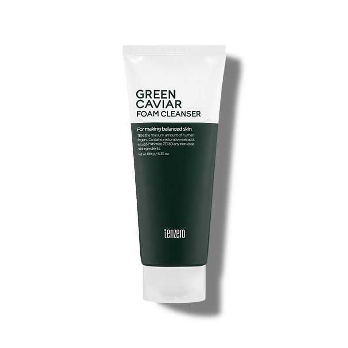 TENZERO Green Caviar Foam Cleanser - Deep Purifying & Nourishing Sea Grape Face Wash (180g / 6.35 oz.)