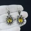Citrine Gemstone Earring, Citrine Oval Gemstone Earring 925 Sterling Silver Earring, Citrine Birthstone Earring, Women's Earring Gifts