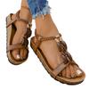 Women Flat Sandals Summer Casual Bohemian Style Elastic Backstrap Beach Shoes Lightweight Comfortable Walking Footwear