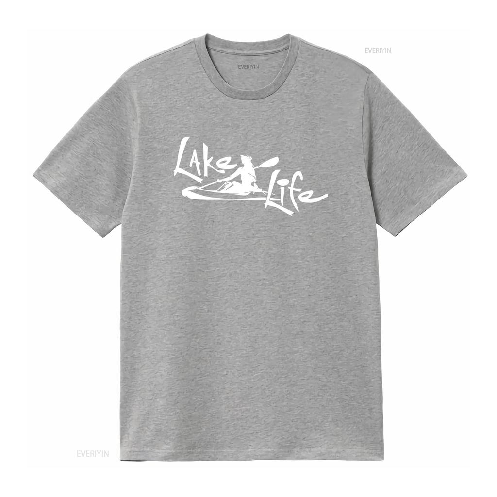 Lake Life 3 COTTON T SHIRT water worship wave kayak canoe paddle vintage Washed Comfortable Top For Everyday Wear Stylish