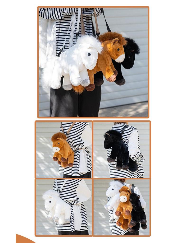 Thousand-Mile Horse Backpack: 2026 Year of the Horse Plush Pony Mascot Toy