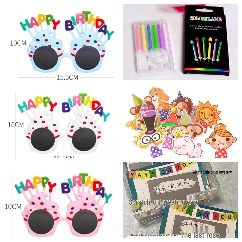 Rainbow Flame Birthday Cake Candles for Kids' Party Decorations