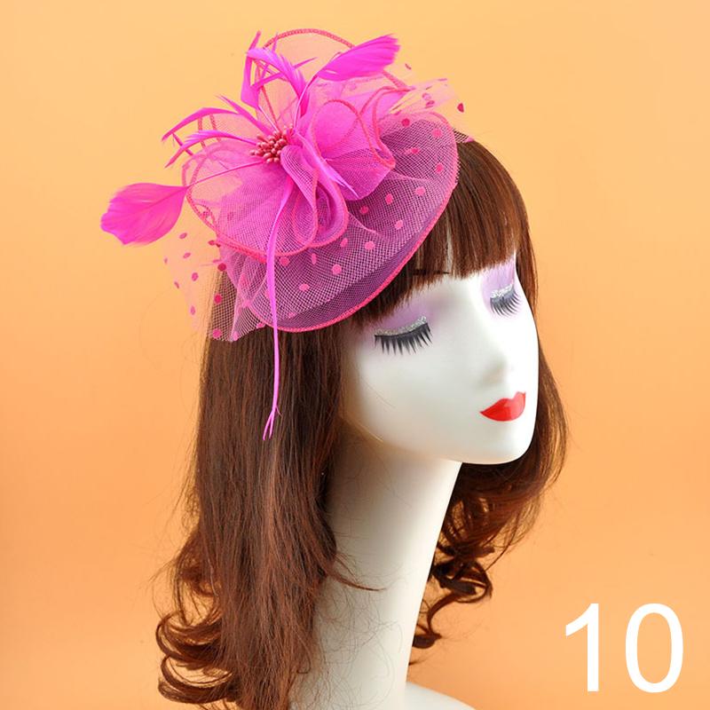 1Pc Fascinator Hat Feather Pearl Beaded Decor Girl Hair Clips Hair Accessories Headwear Flower Women's