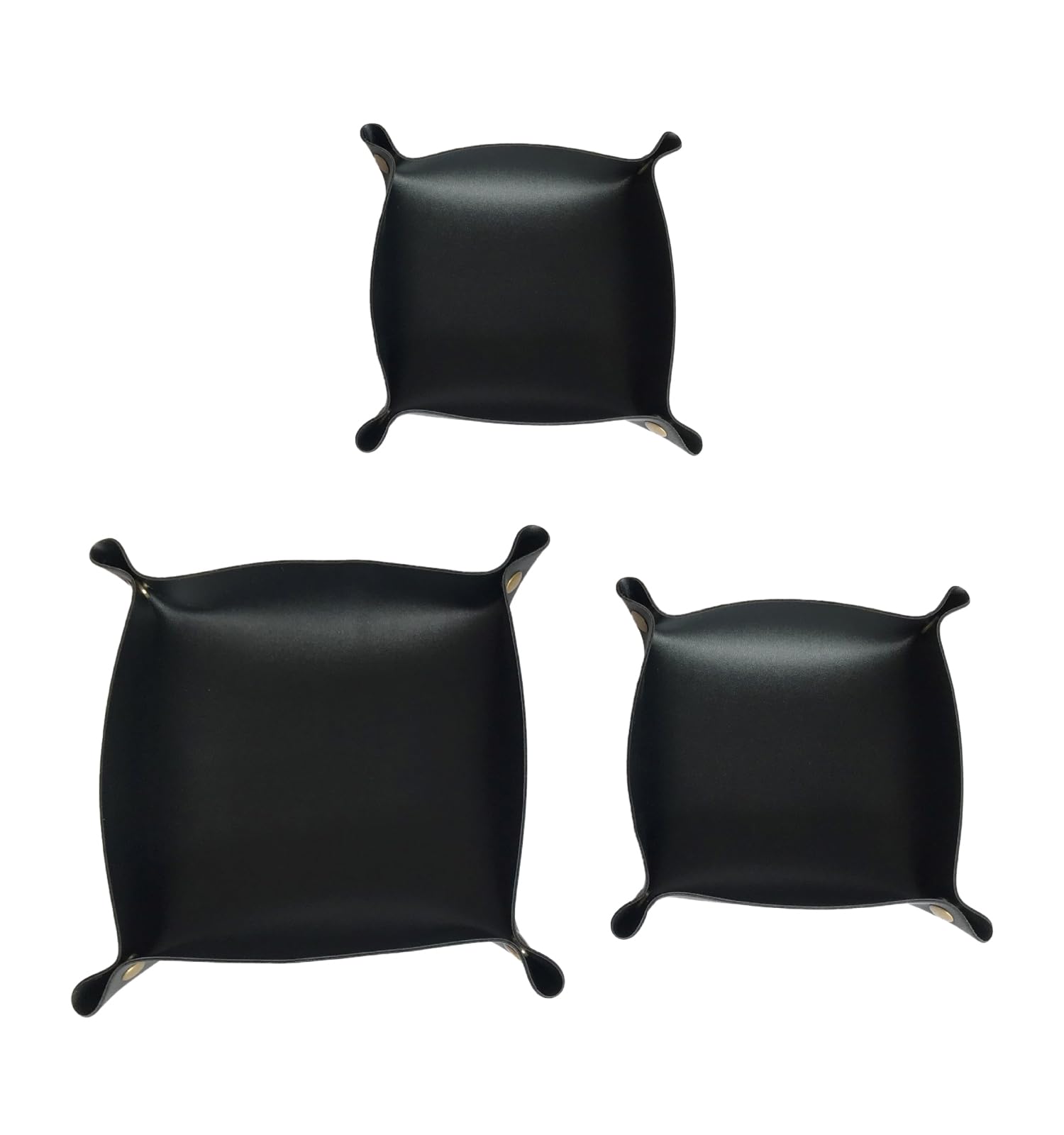 

NYANDELMO ND-0063-R09-BK Черный поднос для аксессуаров, ПУ кожа, Набор из 3 штук, Большой, Средний и Маленький, для ключей и прихожих