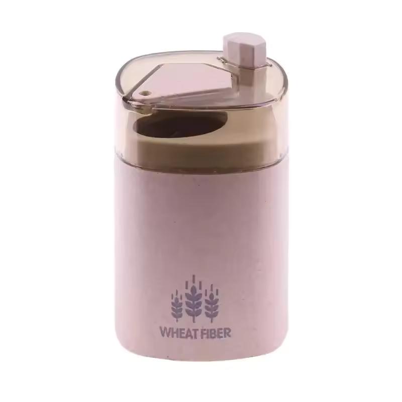 Automatic Toothpick Holder Container Wheat Straw Household Table Toothpick Storage Box