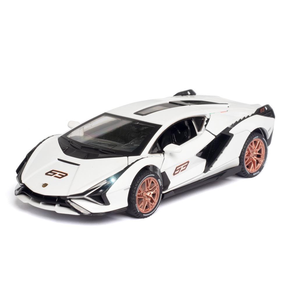 

1/32 Модель спортивного автомобиля Lamborghini SIAN из сплава, литая машина, украшения центральной консоли, модные украшения, коллекционные хобби-товары, подарок белый
