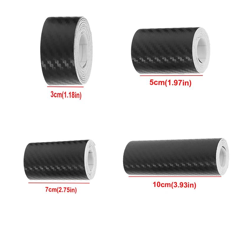 110M 3D Car Carbon Fiber Sticker DIY Paste Protector Strip Auto Door Sill Side Mirror Anti Scratch Tape Black Waterproof Film