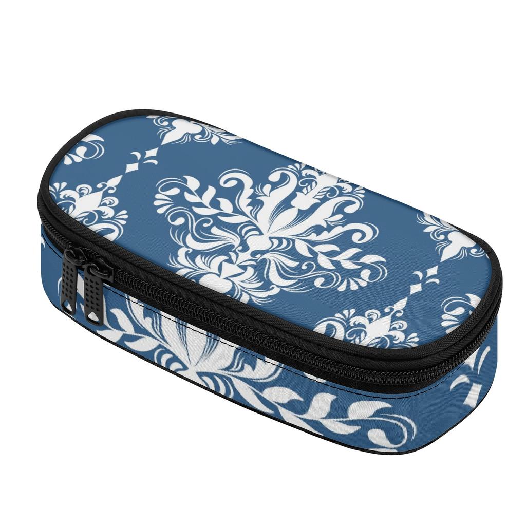 Pencil Bag Printed Wear Resistant Polyester Easy Open Zipper with Main Pocket Mesh Layer and Removable Pen Divider for Boys Girls
