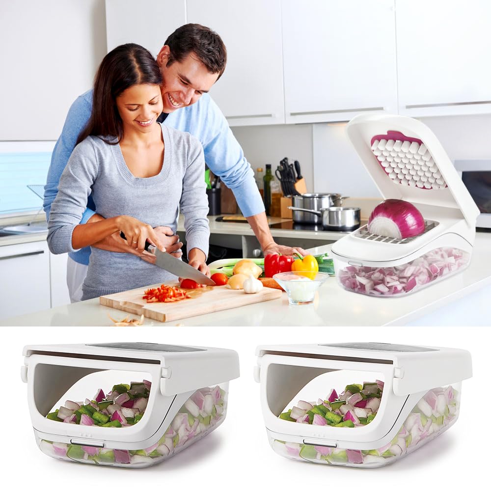 Potato Vegetable and Onion Cheese Fruit and Pepper Easy To Use Kitchen Utensil Dicer, Shredder, Chopper, Dicer, Cutter, Multi-Function Cooker, (style)
