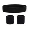 Black Headband Wristband Set Sports Headband Wristband Set for Men Women Running