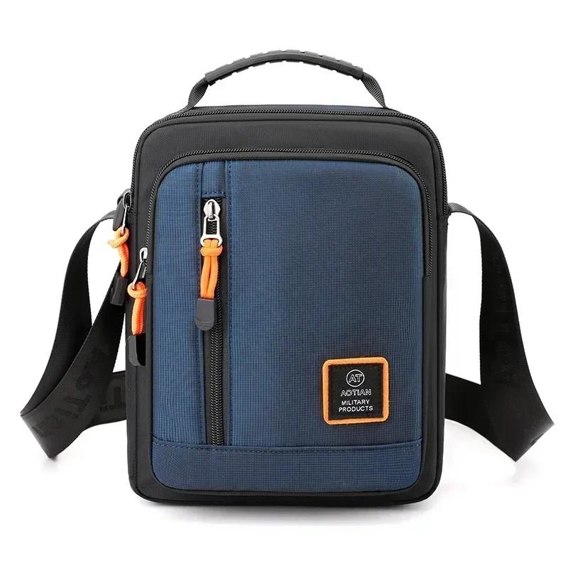 Moda 3 camadas dos homens pequena bolsa de ombro alta qualidade durável náilon masculino bolsa portátil saco do mensageiro aleta mini cintura saco