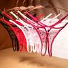2Pcs Erotic Women Lace See Through Hollow Out Open Crotch G-String Underwear