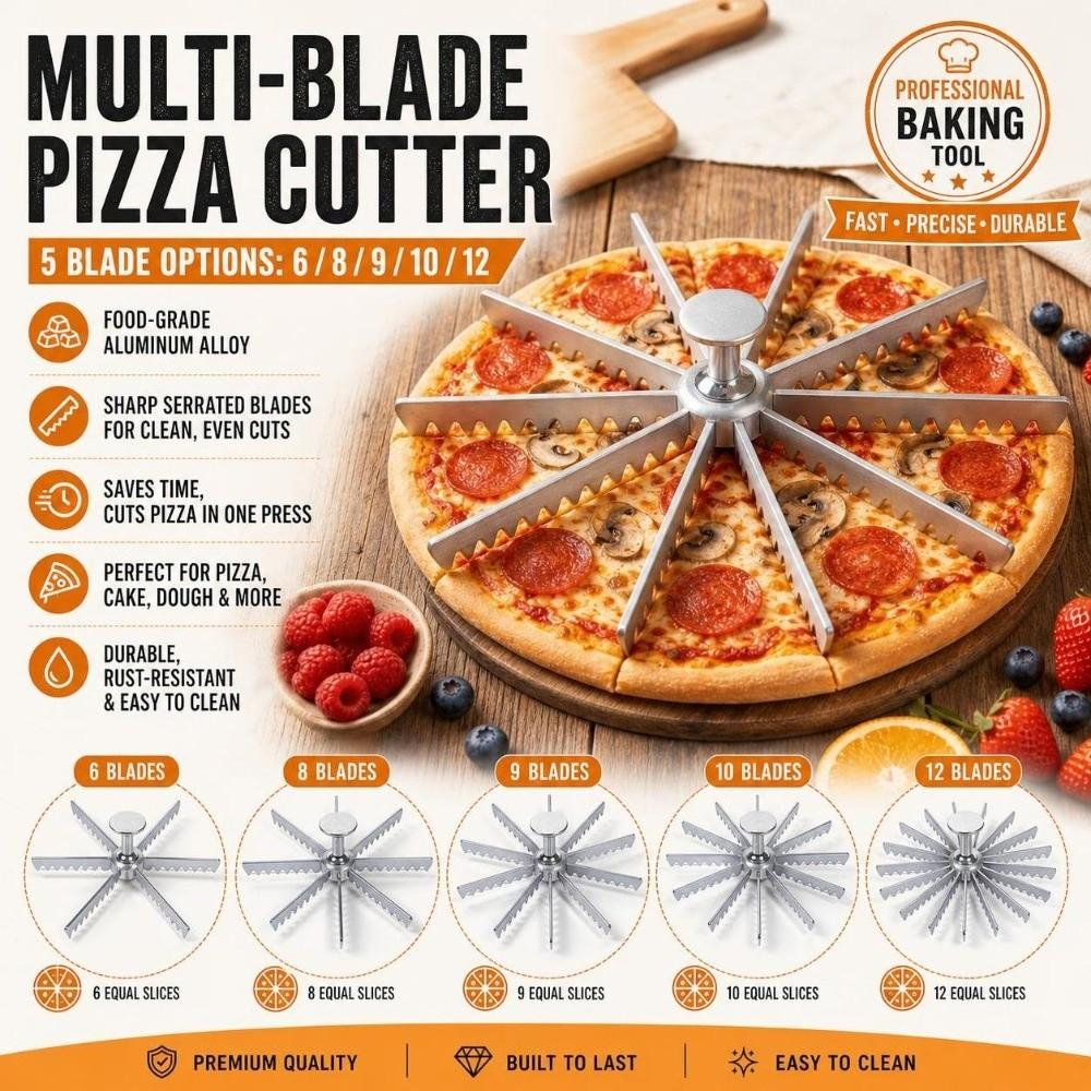 6/8/9/10/12 Slice Pie Divider Cutter Aluminum Rustproof Dessert Cake Slicing Tool Heat Resistant Easy Press Pastry Divider