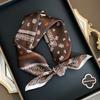 Silk Silk Scarf Square Scarf Women's High-end Dark Pattern Versatile Sunscreen Scarf Neck Protection Ethnic Style Tube Top Silk Scarf Headscarf