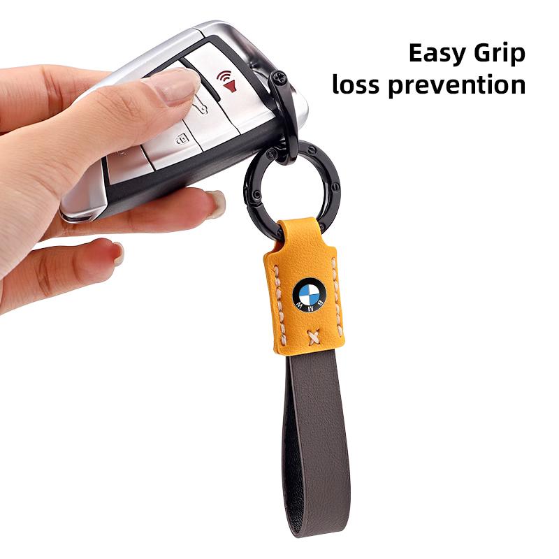 M logo Car Nappa Leather Key Chains Long-style Auto Keyrings For BMW X1 X2 X3 X5 X4 X6 X7 iX3 F20 F10 F07 E70 E46 E90 E92 E60 E3 fxdf89