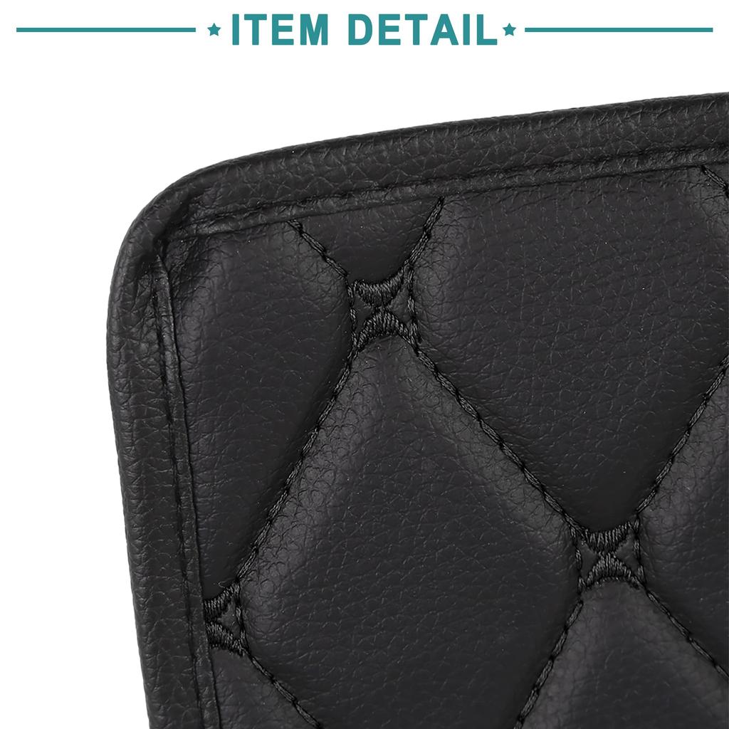 ACROPIX Center Console Lid Auto Armrest Cover U Leather Pad Mat Universal Black 1 Pc