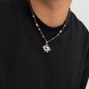 Ingemark Goth Minimalism Coconut Husk Wood Beads Chain Necklace for Men New Trend Vintage Sunflower Pendant Choker Neck Jewelry