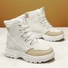 Winter Leather Boots with Fur Outdoor Men's Snow Boots Waterproof Non-slip Ankle Boots Work Cotton Boots Climbing Trekking Boots