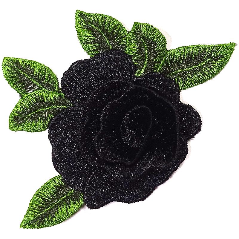 

Water-Soluble Three-Dimensional Multi-Color Multi-Layer Embroidery Cloth Sticker, Heavy Industry Yarn-Dyed Embroidery Rose Diy Lace Accessories Black & чёрный