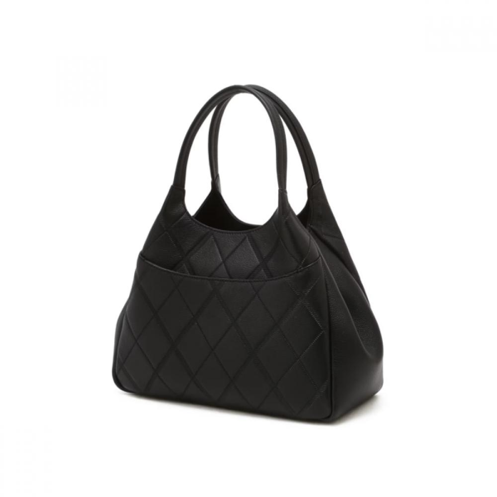 Daks Black Leather Tote Bag Dd Logo Dcba6f442bk